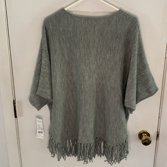 My Collection grey oversized sweater with fringe Size XL - Picture 6 of 9